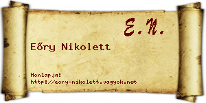 Eőry Nikolett névjegykártya